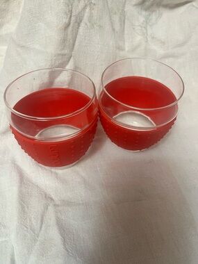 Bodum Clear Glass Tumbler with Red Exterior
